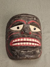 Vtg Felipe Jesus Horta Mexican Wooden Handcraved And Painted Mask 6x5