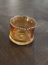 Antique EAPG Toothpick Holder Cup Amber Glass Souvenir of Rockford, MINNESOTA  picture