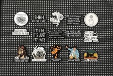 HUGE PIN LOT OF 15 FUNNY HUMOR GOTH PUNK LAPEL HAT PINS BADGES picture