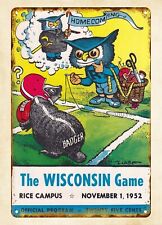 plaque decoration 1952 Wisconsin v  college football metal tin sign picture