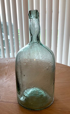 Antique Demijohn Bottle Carboy Aqua Blue Glass Turn Mold Late 1800s/1900s BIG picture