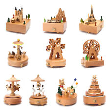 Wooden Music Box Wind Up Cartoon Musical Boxes Classical Ornament Gift for Kids picture