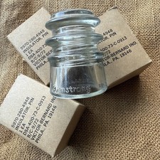 4 Vintage Clear Glass Insulator Armstrong No. 3 Made In U.S.A. New old stock picture
