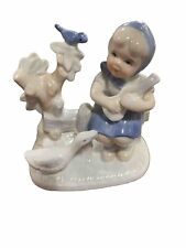 Vintage Porcelain Young  Girl With  A Goose And Singing With The Birds picture