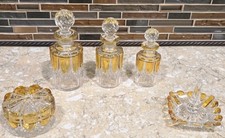 Antique Val St Lambert Valembert 9 piece Crystal Vanity Set 1920-1930 picture