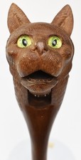 Antique German Black Forest Hand Carved Cat Nutcracker AM1 picture