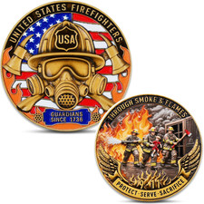 Firefighter Heroism Challenge Coin – Commemorative Medallion Honoring Courage... picture