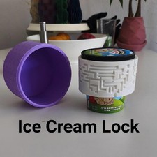 Ice Cream Pint Lock - 3D Printed Dessert Security Vault picture