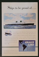 1946 Grace Line Ships VTG 7x10