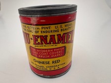 Vintage Nu-Enamel Paint Advertising Can Chinese Red 1/8th Pint SHIPS FREE IN USA picture