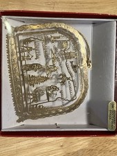 Nations Treasures Oregon State Brass Christmas Tree Ornament 24K Gold Finish picture