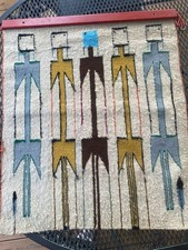 Navajo YEI Weaving Rug Wall Hanging 30” by 25.5” Vintage picture