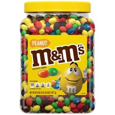 M&M'S Peanut Milk Chocolate Candy Bulk Jar (62 oz) - Colorful candy Always Fresh picture
