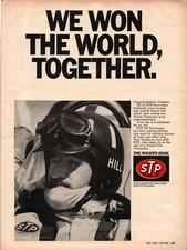 Vintage Print Ad 1969 STP The Racer's Edge Graham Hill Grand Prix Champion picture