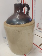Antique Two Tone Whiskey Moonshine Stoneware Crock Jug 1 Gallon picture