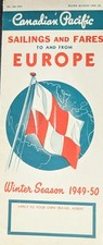 ***VINTAGE 1949-50 CANADIAN PACIFIC STEAMSHIP SAILINGS TO EUROPE BROCHURE*** picture