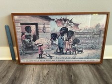 Vintage Rising Sun Stove Polish Framed Advertising Lithograph Print picture