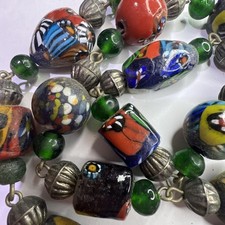 Amazing Old Antique Venetian Italian Glass Beads Necklace picture