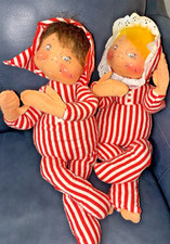 Set of 2 Annalee 20” Pajama Kids: 1957 Blonde Girl and 1957 Brown Haired Boy picture