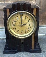 Antique 1928-1930 Desk Clock TELECHRON ELECTROLARM M-1 Skyscraper ART DECO picture