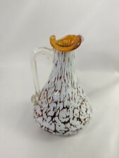 Art Pilgrim Glass Vase White Speckled Amber 4.5 Inch picture
