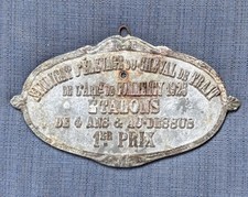 Antique 1925 French Horse Show Award Plaque Draguignan Stallion 1st Prize picture