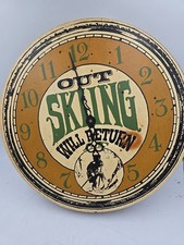 Vintage  Wooden  Decor Sking  Clock Made In Mass 1970 picture