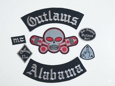 Outlaw Alabama Forgives Biker Patch Embroidered Iron On Rider Full Set picture