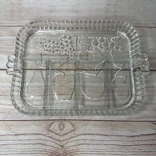 Vintage Indiana Clear Glass Fruit 5 Section Retro Relish Tray Plate Dish Platter picture