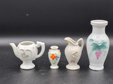 Lot Of 4 Vintage Miniature Porcelain Vases And Pitchers picture