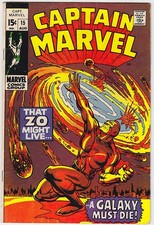 Captain Marvel #15, 1969, Marie Severin, Tom Sutton, Gary Friedrich VF- 7.5 picture