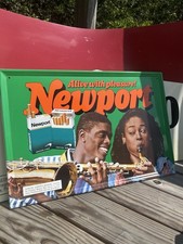 90s VTG Newport Menthol Kings/Box Advertising Sign Green
