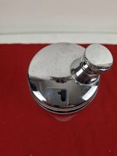 VINTAGE COCKTAIL SHAKER PARTY DRINK MIXER ETCHED CLEAR GLASS with CHROME TOP picture