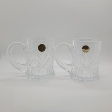 Cristal d'Arques France Longchamp Lead Crystal Beer Mugs Set of 2 picture