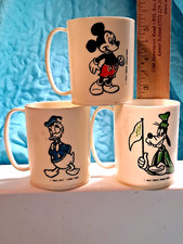 3 Vintage WALT DISNEY Plastic Mini Cups 2.5