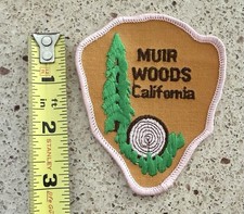 RARE VINTAGE MUIR WOOD CALIFORNIA PATCH REDWOOD TREES NEW NEVER USED G picture