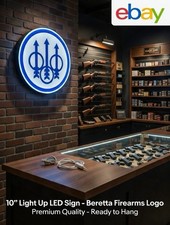 Beretta Guns Light Up LED Neon Round Sign - 2a Shooting Reloading Hunting Rifle picture