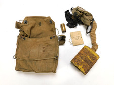 Original WWI AEF US M1917 Gas Mask SBR Respirator Canvas Carry Bag Army Serial # picture