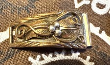 Rare Stunning Vintage Sterling Gold Filled Western Watch Tips Signed DD Navajo picture