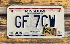 2023 Missouri Motorcycle License Plate GF 7CW picture