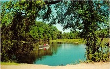 A Peaceful Pond Vintage Postcard Dexter Press Natural Color Scenic picture