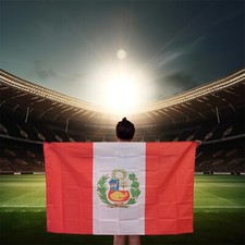 Peru Fan Cape Emblem Body Flag, 57x35 in Digitally Printed Polyester New picture