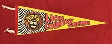 Vintage Lion County Safari 26 Inch Travel Pennant Loxahatchee Florida picture