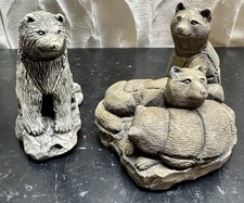 Vintage Alaska Glacial Ice Ace Sculptures, Handcrafted Sled Dogs/ Husky. picture