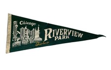 Vintage Chicago Riverview Park Felt Pennant 26