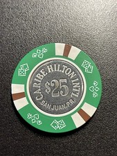 $25 Caribe Hilton San Juan Puerto Rico Casino Chip CHC-25G ***Very Rare*** picture