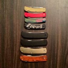 7-Pc Pocketknife Lot Manual Liner Lock SS Drop Point Plain Edge Clip Multicolor picture
