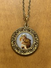 Vtg Catholic St. Anthony Pendant Necklace picture
