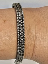 VTG Southwest 925 Sterling Silver  Wheat Link Braided Bracelet 7