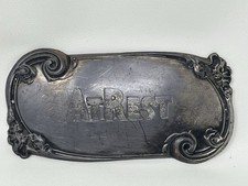 Antique Engraved Deco Silver At Rest Casket Funeral Plaque Elgin 910 picture